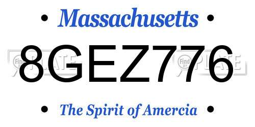 8GEZ776 Massachusetts License Plate