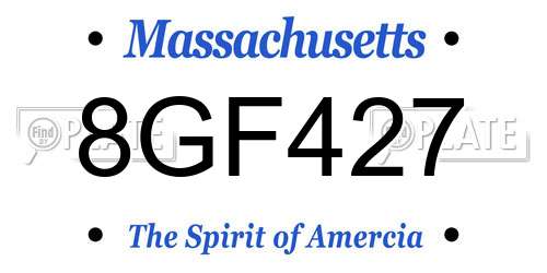 8GF427 Massachusetts License Plate