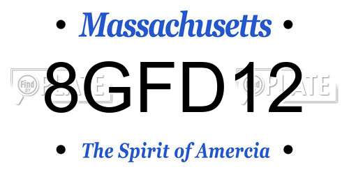 8GFD12 Massachusetts License Plate