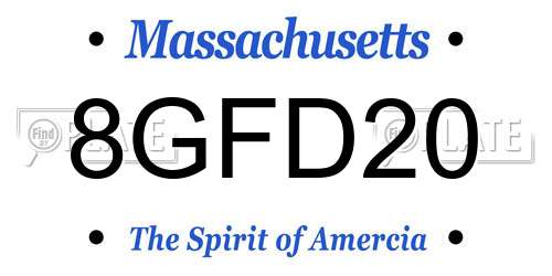 8GFD20 Massachusetts License Plate