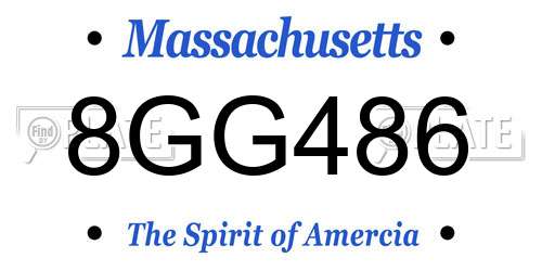 8GG486 Massachusetts License Plate