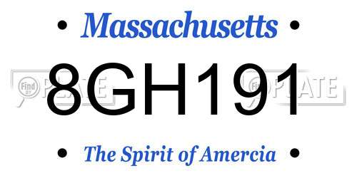 8GH191 Massachusetts License Plate