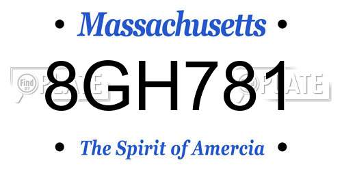8GH781 Massachusetts License Plate