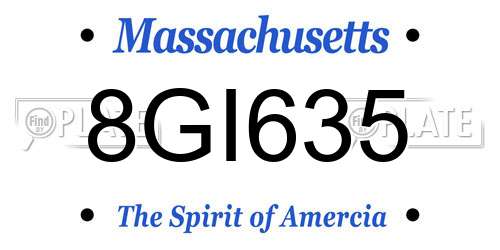 8GI635 Massachusetts License Plate