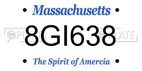 8GI638 Massachusetts License Plate