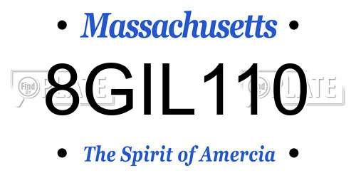 8GIL110 Massachusetts License Plate