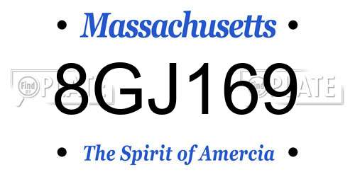 8GJ169 Massachusetts License Plate