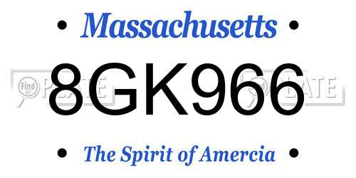 8GK966 Massachusetts License Plate