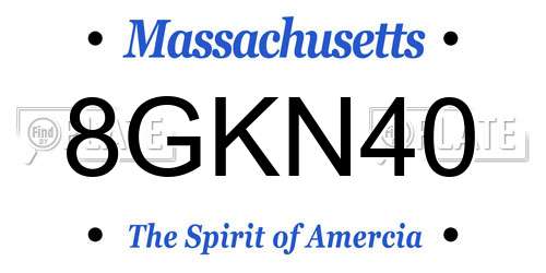 8GKN40 Massachusetts License Plate