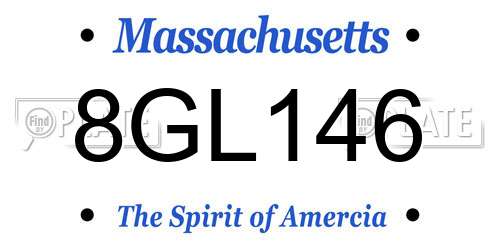 8GL146 Massachusetts License Plate