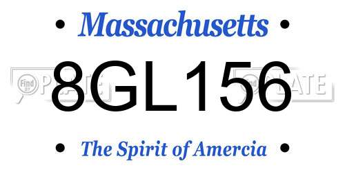 8GL156 Massachusetts License Plate