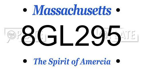 8GL295 Massachusetts License Plate