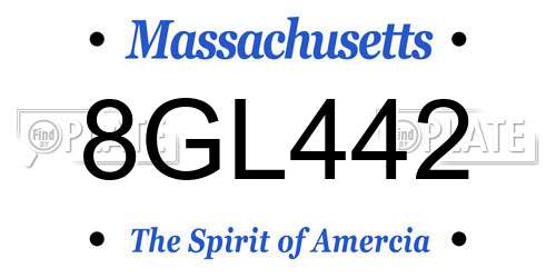8GL442 Massachusetts License Plate