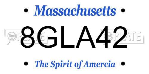 8GLA42 Massachusetts License Plate