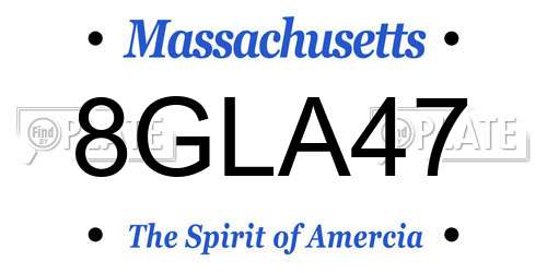 8GLA47 Massachusetts License Plate