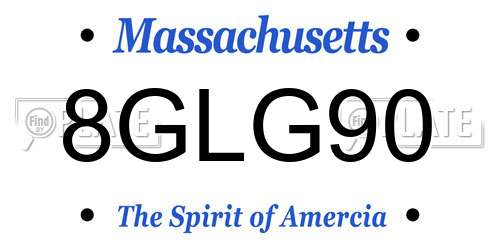 8GLG90 Massachusetts License Plate
