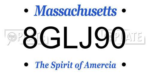8GLJ90 Massachusetts License Plate