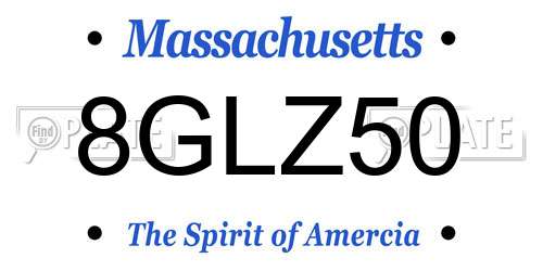 8GLZ50 Massachusetts License Plate