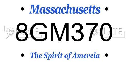8GM370 Massachusetts License Plate