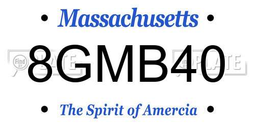 8GMB40 Massachusetts License Plate