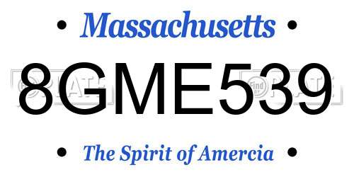 8GME539 Massachusetts License Plate