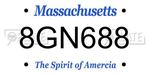8GN688 Massachusetts License Plate