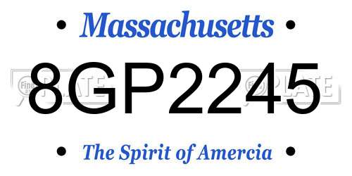 8GP2245 Massachusetts License Plate