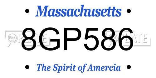 8GP586 Massachusetts License Plate