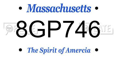 8GP746 Massachusetts License Plate