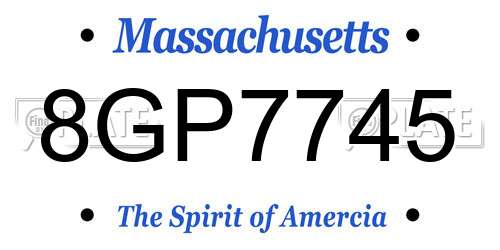 8GP7745 Massachusetts License Plate