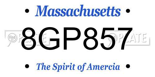 8GP857 Massachusetts License Plate