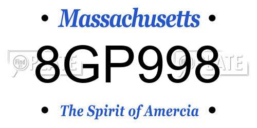 8GP998 Massachusetts License Plate