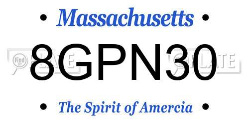 8GPN30 Massachusetts License Plate