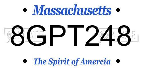 8GPT248 Massachusetts License Plate