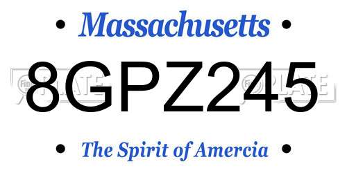 8GPZ245 Massachusetts License Plate
