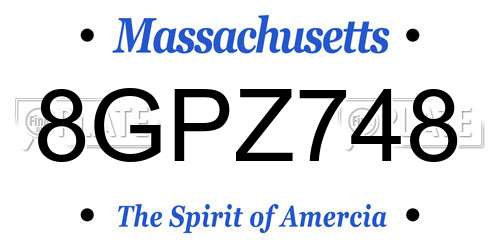 8GPZ748 Massachusetts License Plate