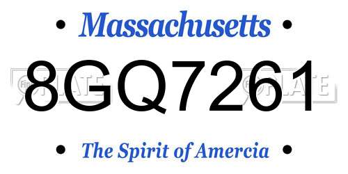 8GQ7261 Massachusetts License Plate