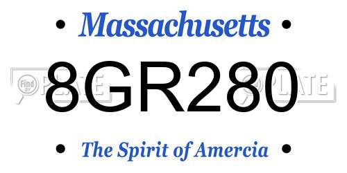 8GR280 Massachusetts License Plate