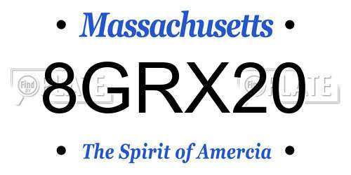 8GRX20 Massachusetts License Plate