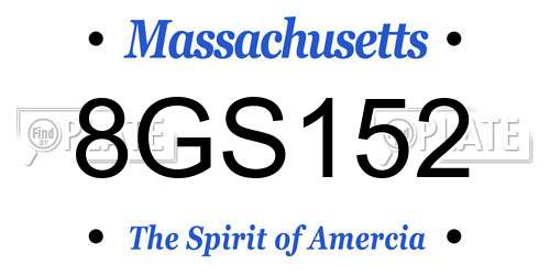 8GS152 Massachusetts License Plate