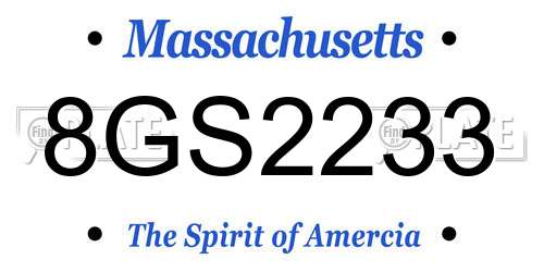 8GS2233 Massachusetts License Plate