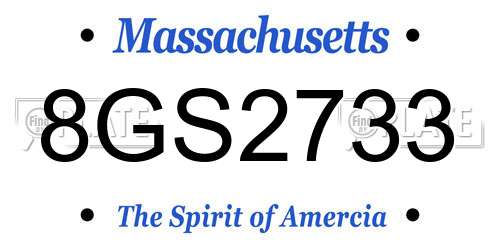 8GS2733 Massachusetts License Plate