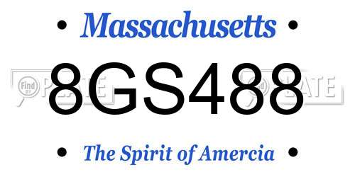 8GS488 Massachusetts License Plate