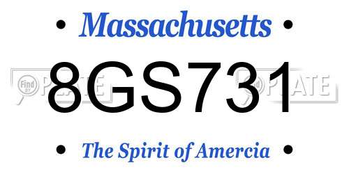 8GS731 Massachusetts License Plate