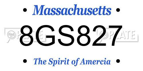 8GS827 Massachusetts License Plate