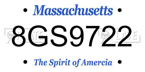 8GS9722 Massachusetts License Plate