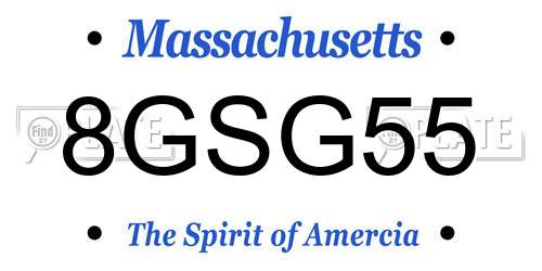 8GSG55 Massachusetts License Plate