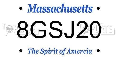 8GSJ20 Massachusetts License Plate