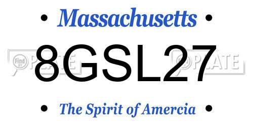8GSL27 Massachusetts License Plate