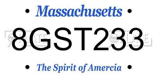 8GST233 Massachusetts License Plate